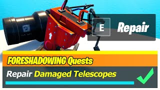 Repair Damaged Telescopes amp ALL Telescopes Locations  Fortnite [upl. by Asereht]