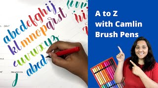 Camlin Brush Pens Calligraphy  Review and Basics of Brush Calligraphy [upl. by Lairret]