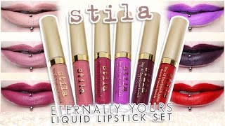 Review amp Swatches STILA Eternally Yours Liquid Lipstick Set  Stay All Day  Dupes [upl. by Arriaes]