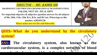 What do you understand by the circulatory system [upl. by Yreme663]