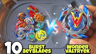 Wonder Valtreyk vs 10 BURST Beyblades fight  is valtryek best beyblade ever [upl. by Suirrad]