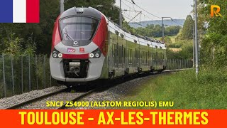 Cab Ride Toulouse  AxlesThermes Occitanie France train drivers view in 4K [upl. by Inatirb]