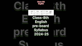 class8 english pre board syllabus 202425 preboard shorts 202425 feed syllabus viralshorts [upl. by Karilla]