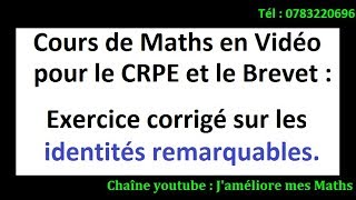 Identités remarquables  Jaméliore mes Maths [upl. by Cirdek]