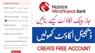 mobilink microfinance bank account create 2022 [upl. by Mikes]