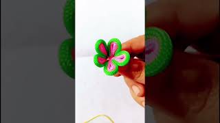 diyMacrame doori earrings rubber bendflowercraft viralshort craft ytshorts [upl. by Nylyahs]