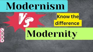 Modernism vs Modernity Differences you should know [upl. by Amethist]