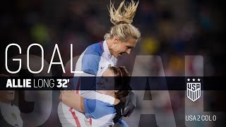 WNT vs Colombia Allie Long First Goal  April 6 2016 [upl. by Oletta297]