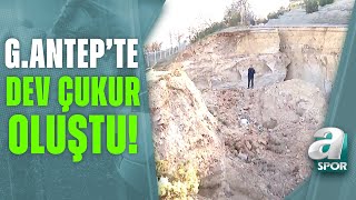 Gaziantep Şahinbeyde Sokakların Birleştiği Noktada Dev Çukur Oluştu İşte Depremin Yıkıcı Etkisi [upl. by Aniz]