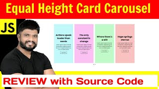 Ep111  Equal height card of owl carousel html css javascript source code [upl. by Enetsirhc]