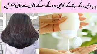 Protein Hair Treatment At Home  Protein Mask For Dry Frizzy Hair [upl. by Naesyar]