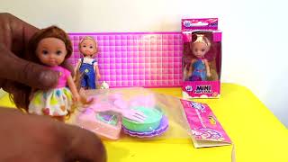 NEW BARBIE DOLL MINI UNBOX REVEAL AND TEA SET [upl. by Darb]