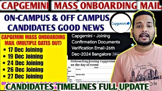 Capgemini Mass Onboarding  Candidates Timelines🔥  Interview Results  Documents VerificationJLOL [upl. by Oalsecnew]