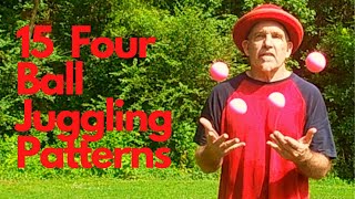 15 Juggling tricks with four balls  can you juggle four balls in a cascade [upl. by Kutzenco]