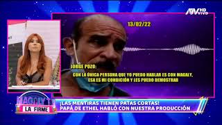 Magaly TV la firme presenta los audios para desmentir al padre de Ethel Pozo [upl. by Neely]