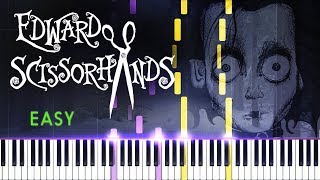 PIANO TUTORIAL quotIce Dancequot  Tim Burtons Edward Scissorhands Synthesia  Easy Piano Learning [upl. by Emoraj]