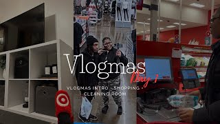 IT’S TIMEEEEE 🎄 SHOPPING  CLEANING ROOM  RECORDING VLOGMAS INTRO  VLOGMAS DAY 1 [upl. by Ayeki414]