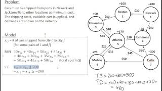 Ch0503 Transshipment Problem  LP Model  Part 2 of 2 [upl. by Yekcim]