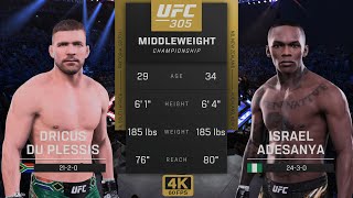 UFC 305 Dricus Du Plessis vs Israel Adesanya Hardest Difficulty [upl. by Alric584]