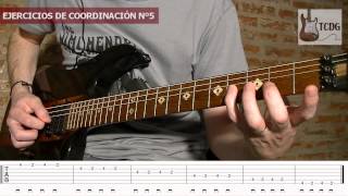 Ejercicios para guitarra eléctrica Coordinación dedos 2 y 4 mano izquierda  Tutorial TCDG [upl. by Ornie31]