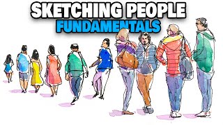 How To Draw PEOPLE For Beginners  Fundamentals Urban Sketching Guide [upl. by Evan]