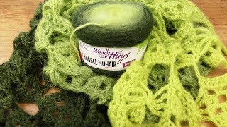 Stola Netzwerk Häklen  Woolly Hugs Mohair Booble Schal  Super Kuschlig mit tollem Muster [upl. by Frame]