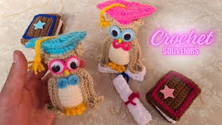 Búhos amigurumis en CROCHET  Ideas originales para recuerdos de graduación [upl. by Essirahs]