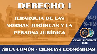 DERECHO I  JERARQUÍA DE LAS NORMAS JURÍDICAS Y LA PERSONA JURÍDICA  ECONÓMICAS USAC [upl. by Adoree]