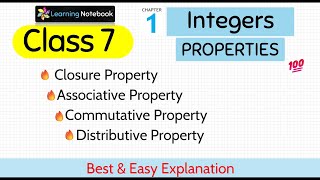 Class 7 maths Chapter 1 Properties of Integers [upl. by Zapot929]