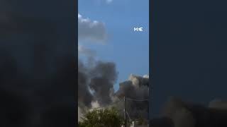 Israel strikes residential building in Nuseirat refugee camp [upl. by Etnuahc]