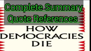 How democracies Die complete Book Summary by Steven Levitsky and Ziblatt PMSreader democracy [upl. by Utter]