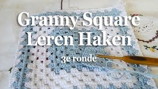 Granny Square Leren Haken 3e ronde [upl. by Cal]