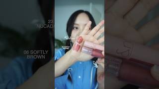 06 Softly Brown vs 23 Nucadamia romand juicylastingtint waterbaretint kbeauty peripera [upl. by Nicki850]