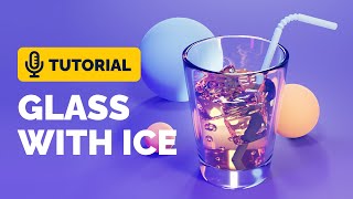 Blender Glass with Ice 3D Tutorial  Polygon Runway [upl. by Nylirahs]