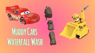 Muddy Cars Waterfall Wash playingoutside muddytoys cars toys forkids [upl. by Karlik]