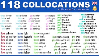 Learn 118 COMMON Collocations in English used in Daily Conversations [upl. by Cheney]