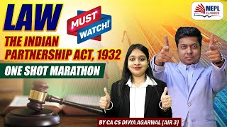 LAW  Indian Partnership Act Revision  CA Foundation amp CMA INTER amp CS EXECUTIVE  MEPL Divya Maam [upl. by Haggi]