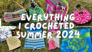 Everything I crocheted summer 2024 bagsclothing and tapestriesfree patterns [upl. by Jaclyn64]