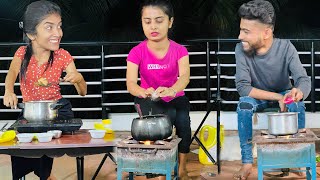 COOKING CHALLENGE With Nisha amp Vinod 😂 madhugowda nikhilnisha [upl. by Yedrahs987]