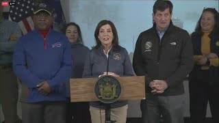 Governor Hochul updates WNY on the storm and the Bills game forecast [upl. by Ynohta]