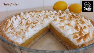 Tarta de crema de Limón y Merengue  Pie de Limón receta fácil 194 [upl. by Ilbert]