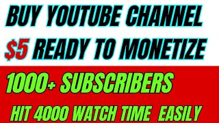 how to buy youtube channel 5 ready to monetize [upl. by Onitnelav]