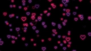 Flying Heart💜💖Heart Background  Neon Light Love Heart Background Video Loop 3 Hours [upl. by Eirellam]