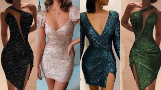 VESTIDOS DE FIESTAS BRILLANTES  tu moda ideal [upl. by Ecahc]