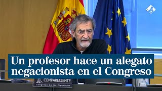 Un profesor hace un alegato negacionista en el Congreso quotNo son verdaderas vacunasquot [upl. by Anirrok138]