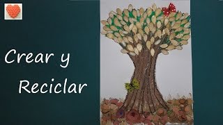 Manualidades para el colegio Arbol con materiales reciclados [upl. by Ycnej]