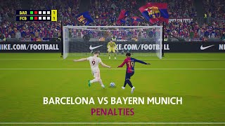 BARCELONA VS BAYERN MUNICH PENALTIES SOCCER FT KANE YAMAL LEWANDOWSKI [upl. by Eartnoed]