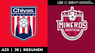 Resumen  Tapatío vs Mineros  Jornada 8  Apertura 2023  Liga BBVA Expansión MX [upl. by Mundy241]