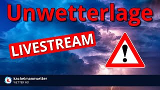 Unwetterlage durch schwere Gewitter am Samstag  Livestream [upl. by Dunning]