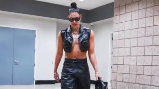 WNBA star Kelsey Plum flashes her abs in leather pregame outfit amid divorce  Kaps update [upl. by Pennie]